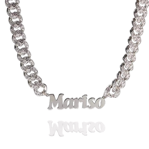 Pendentif Lettre Goutte d'Huile Tendance le Plus Vendu sur Chaîne à Maillons en Acier Inoxydable, Bijou Personnalisé avec Nom Anglais Coloré - Product Image 4