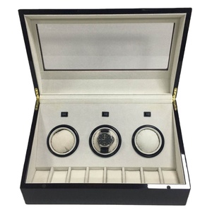 Wooden Watch Box for Men Watch Jewelry Box Organizer Mahogany color