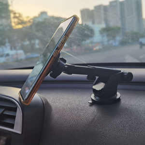 Support de téléphone magnétique à ventouse flexible télescopique avec rotation à 360° pour tableau de bord de voiture, pare-brise, téléphones de 4 à 7 pouces - Product Image 2