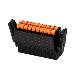 KF2EDGKEF-2.54mm Pitch 2 Pins Black Orange 28-20AWG Copper PA66 Insulation 5A Push-In/Plug-In <b>Terminal</b> Block 8MM Stripping - Product Image 1