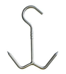 Customized Cold Room Stainless Steel 304 Butcher <strong>Swivel</strong> <strong>Hook</strong> Meat Hanging Heavy Duty <strong>Double</strong> Tips Carriage Slide Meat <strong>Double</strong> <strong>Hook</strong> - Product Image 2