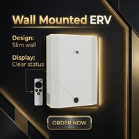 Unité ERV murale intelligente de 180 m3/h avec application Tuya, RS485, filtre de purification d'air ESP