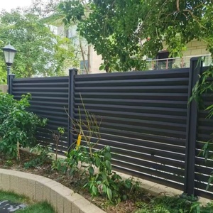 Clôture de jardin en aluminium gris de conception nouvelle, panneau de clôture horizontal plat en forme de nouilles, écran de confidentialité en aluminium pour jardin, clôture de cour - Product Image 6