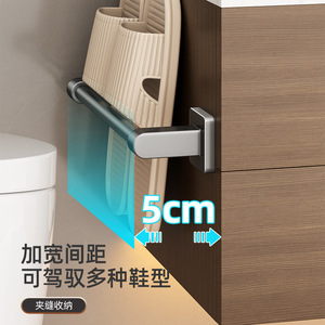 <b>Wall</b> Mounted Slipper <b>Rack</b> With Drainage For Bathroom Door Back Storage No Drilling Required Durable Design - Product Image 3