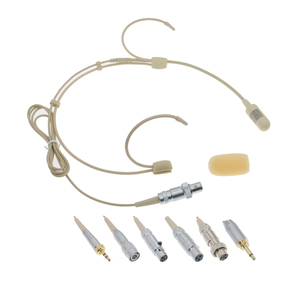 Cổ điển cardioid tai nghe <span class=keywords><strong>Microphone</strong></span> cho SLX pgx ulx qlx EW G3 G4 không dây hiệu suất sân khấu mics màu be kép Tai Mike ta4f 3pin - Product Image 1