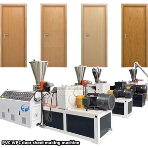 Panneau de porte en bois WPC imperméable de luxe Ligne de production de porte en bois composite plastique PVC <span class=keywords><strong>enduit</strong></span> <span class=keywords><strong>Machine</strong></span> pour usage intérieur extérieur - Product Image 1