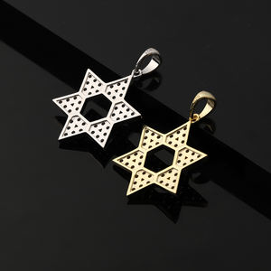 David Star Sign Cheap Tiny S925 Silver Cubic Zirconia Crystal 18K Chapado en oro Tetragrammaton Collar con colgante de pentagrama invertido - Product Image 5