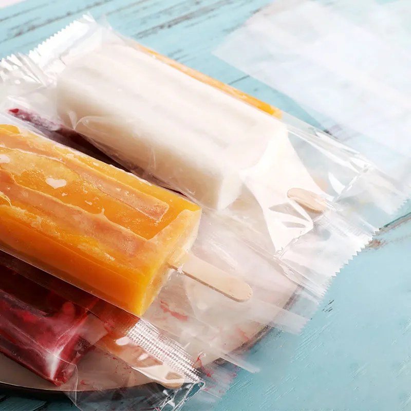 Bolsas de plástico transparente para hacer helados, embalaje para Polos de hielo, venta al por mayor