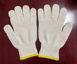 Guantes de trabajo de algodón reciclado, económicos y duraderos, calibre 7, Vietnam, 50-60g/par, con protección de algodón y poliéster, resistentes al desgaste, para jardín. - Product Image 5