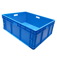 Robuste logistique stockage pile nid roulement bacs fourre-tout en plastique caisse mobile avec couvercle Rectangle solide mur grande boîte