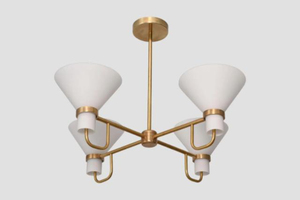 Lámpara de Techo LED Moderna de 4 Luces con Pantalla Metálica MCM, Estilo Sputnik, de Latón Hecho a Mano, para Hogar u Oficina - Product Image 6