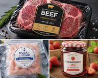 Étiquette pour emballage alimentaire de viande et de poisson pour chaîne du froid, étiquette alimentaire de qualité congélation, étiquette synthétique en PP auto-adhésive pour basses températures