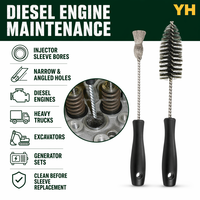 Brosse de nettoyage industrielle pour injecteurs diesel automobiles, en acier inoxydable, pour camions lourds, excavatrices et groupes électrogènes (manchon d'injecteur)
