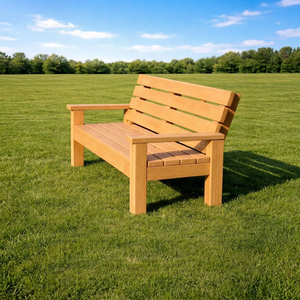 Banc d'extérieur en teck massif de qualité supérieure, 2 places, planches épaisses, canapé de jardin, chaise de patio - Product Image 1