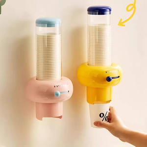 Automatic Plastic Eco-Friendly Disposable Cup Holder Non-Drill Wall-Mounted Non-Folding Paper Cup <b>Rack</b> - Product Image 1
