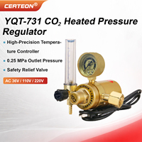 YQT-731 Détendeur CO2 chauffant en laiton 36V 110V 220V 0,25MPa boissons laboratoire Détendeur de dioxyde de carbone