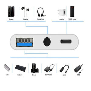 <span class=keywords><strong>3</strong></span> in 1 tipo-c a <span class=keywords><strong>3</strong></span>.0 USB + <span class=keywords><strong>3</strong></span>.5mm auricolare + cavo adattatore di carica PD - Product Image 2