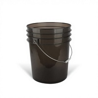 Seau de lavage de voiture robuste translucide noir de 5 gallons compatible avec l'insert Grit Guard pour le nettoyage automobile en gros
