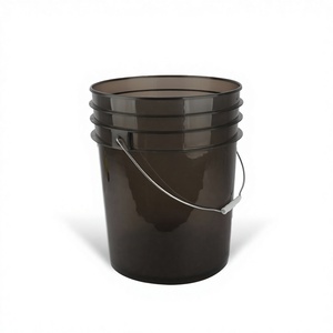 Seau de lavage de <span class=keywords><strong>voiture</strong></span> robuste translucide noir de 5 gallons compatible avec l'insert Grit Guard pour le nettoyage automobile en gros - Product Image 1