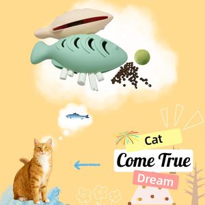 Jouets en forme de boule de menthe pour chat, nettoyage des dents et jouets à lécher à la menthe, jouet interactif en silicone en forme de poisson mignon pour chats - Product Image 6