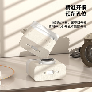 Funda Protectora de Silicona Líquida para <span class=keywords><strong>Airpods</strong></span> 4, Negra, Blanca, Marrón, Verde, para <span class=keywords><strong>Airpods</strong></span> 4 Pro 1 2 3, Diseño Vintage de Cámara - Product Image 6