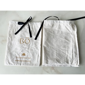 Bolsa ecológica reutilizable reciclable, cordón de algodón natural, blanca, con impresión de logotipo, barata, venta al por mayor - Product Image 3
