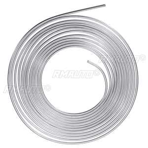 Tuyau en spirale de 7,62 m (25 pi) en cuivre nickelé pour frein, diamètre extérieur 3/16 po, tube de conduite argenté en zinc - Product Image 1