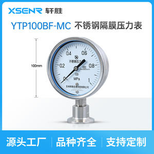 Manómetro de Diafragma de Acero Inoxidable Suzhou XuanSheng, 100 mm, Precisión 1.6, YTP100BF MC - Product Image 2