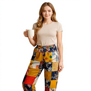 Patchwork Printed Unisex Jogger Lower Casual Cotton Blend Track Pants Streetwear <b>Trousers</b> For Men Women - Product Image 1