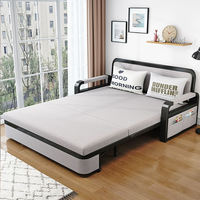 Canapé-lit télescopique double usage Muligna, pliable et multifonctionnel pour salon, lit simple sectionnel en bois massif