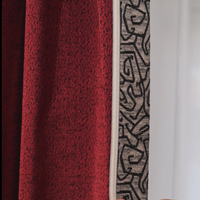 Rideaux occultants bordeaux de qualité supérieure avec voile transparent pour salon, élégants draperies plissées du sol au plafond