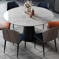 Usine pivotante nordique 12mm Table basse Table à manger ronde extensible de luxe Table à manger ronde en céramique avec centre rotatif