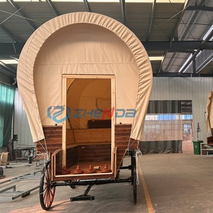 5-6 Person with Roof Outdoor Christmas Decoration Horse Wagon/romantic Wedding Carriage Sightseeing <b>Tent</b> Car Horse Carriage - Product Image 5