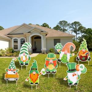 Décorations de la Saint-Patrick Probsin pour l'extérieur, panneaux de jardin, gnomes irlandais, trèfles, fournitures de fête, décorations de jardin - Product Image 3