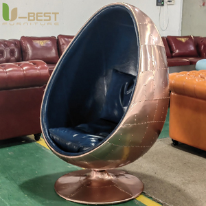 U-best Modern Aluminum Aviator Egg <strong>Pod</strong> <strong>Chair</strong> with Leather for Bar Lounge Interiors Handcrafted Swivel <strong>Chair</strong> - Product Image 2