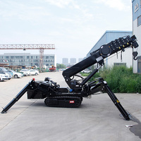 Penjualan Panas 3t 5t 8t 10t Mini Crawler Telescopic Diesel Electric Spider Crane untuk Dijual