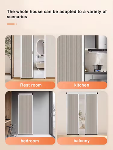 Puerta Corredera con Marco de Aluminio Personalizado y Persianas Desmontables de Panal para Cocina, Sala de Estar o como Puerta Divisoria - Product Image 6