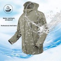 Veste tactique de camouflage coupe-vent, imperméable, à séchage rapide, résistante à l'abrasion, avec capuche en polaire et revêtement PU, pour le travail et le cyclisme