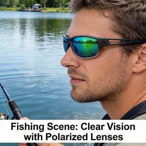 Service OEM, logo personnalisé, lunettes de soleil sport ultra légères TR90 à monture intégrale avec verres polarisés TAC, protection UV pour la pêche - Product Image 4