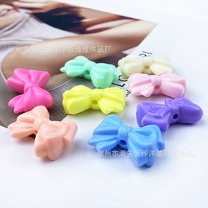 Acrylic Solid Color <b>Bow</b> Beads 21x30mm DIY Jewelry Accessories Keychain Mobile Phone Strap Spring Colors - Product Image 3