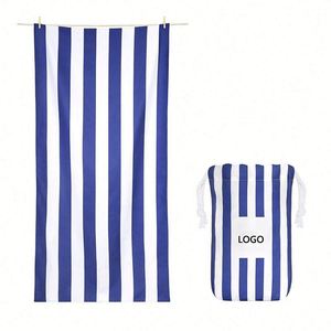 Sand Free Classic Stripe Children Kids Beach Towel Hooded 70X140 Cm - Product Image 1
