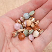 Kancing Resin Bentuk Jamur 10mm untuk Cardigan dan Sweater Wanita, Kancing Opal Bulat Kecil