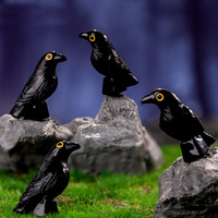 Wholesale Miniature Crows Decor Figures Black Raven Figurine Mini Resin Animals for Holiday Scene Micro Landscape Spooky Party