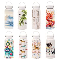 Bouteille d'eau sport isotherme portable en acier inoxydable à grande capacité, design élégant, isolation sous vide, pour le voyage transfrontalier