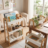 Étagère en bambou à 3 niveaux, style caisse modulaire, organisateur pour cuisine, garde-manger, bocaux et fruits, style minimaliste scandinave pour bureau