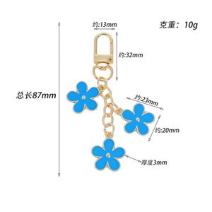 Kawaii Zinc Alloy Flower Keychain Durable Minimalist Floral <b>Keyring</b> Elegant Bag Charm Customizable Perfect Gift for Women Girls - Product Image 4