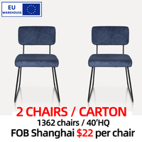 Stock UE 2 Chaises/CTN Coussin Confortable Chaises de Café Rembourrées Chaise de Salle à Manger Moderne Chaises de Restaurant avec Dossier