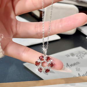 Collier pendentif cercle en pierre naturelle ovale 3*4mm, pavé de 9 pierres fines, en argent sterling 925, bijoux en pierres précieuses colorées, inaltérable - Product Image 4