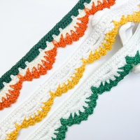 Vente en gros de dentelle française en tulle brodée au crochet, tricolore, à motifs floraux, écologique, vintage, pour la décoration de textiles de maison