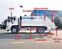Camion à ordures compacteur diesel DONGFENG 4x2 à chargement latéral avec benne basculante et transmission manuelle, composants essentiels du moteur et de la pompe
